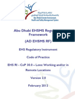 AD EHS RI - CoP - 30.0 - Lone Working and or in Remote Locations