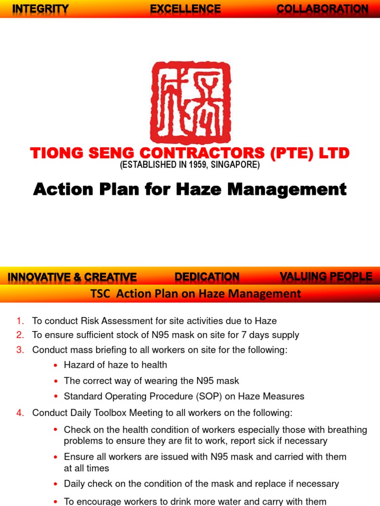 Tiong Seng Haze Safety Action Plan | PDF | Crane (Machine) | Safety