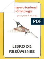 Libro de Resumenes IX Congreso Nacional de Ornitología, Ayacucho 2014