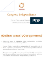 Congreso Independiente: Por Un Congreso de Nuevo León en Manos de Los Ciudadanos