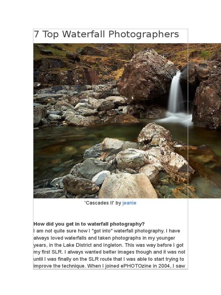 Top Waterfall Photography Tips | PDF | Exposure (Photography) | Shutter ...