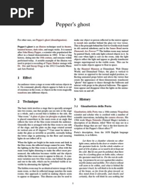 Pepper's ghost
