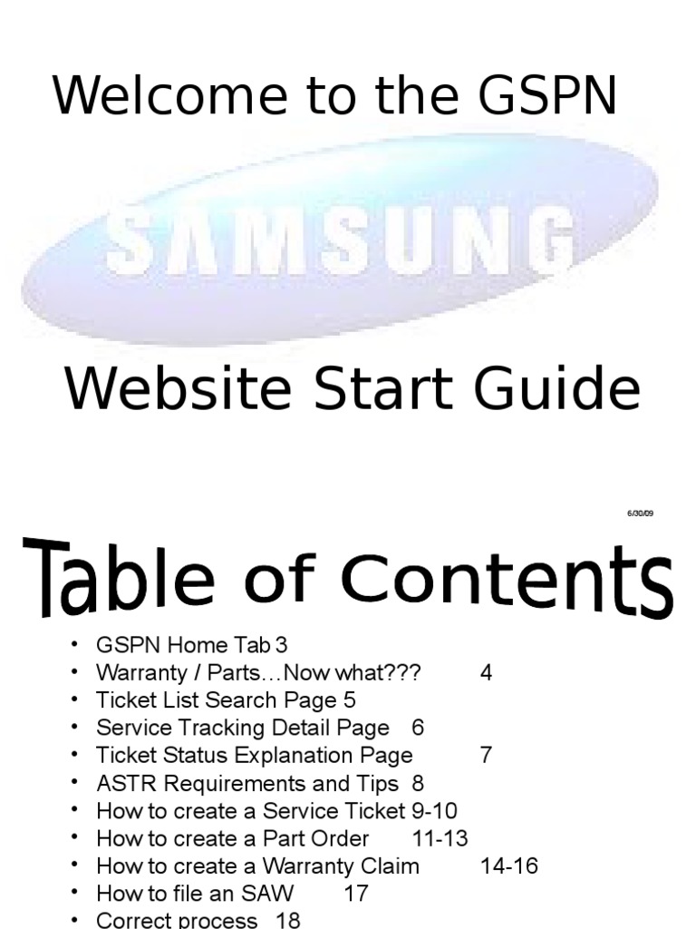 Gspn Quick Guide Technical Support Technology