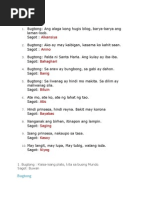 Bug Tong (Filipino Riddles) | PDF