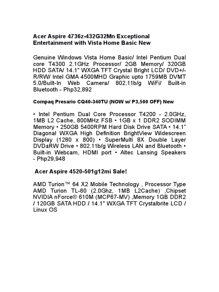 14.1 Wxga Acer Crystalbrite Lcd Driver