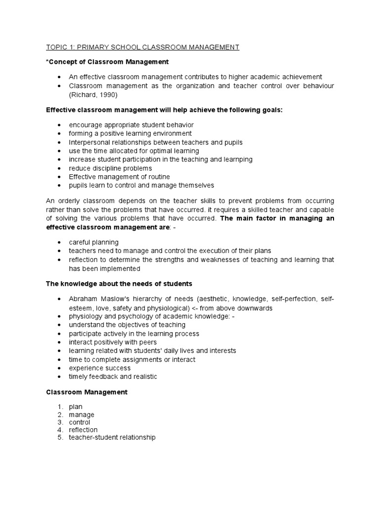 Effective Classroom Management Strategies | PDF | Classroom Management ...