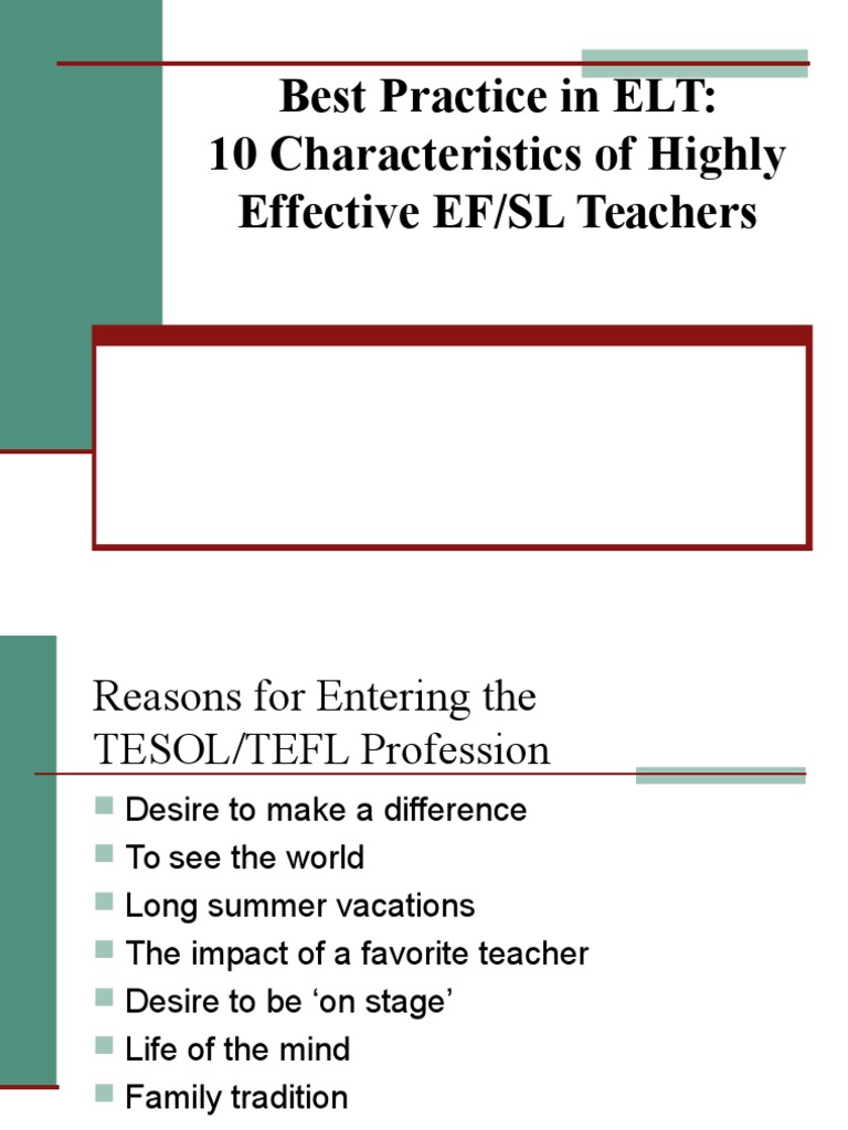 10 Characteristics of Highly Effective Teachers | PDF | Classroom ...