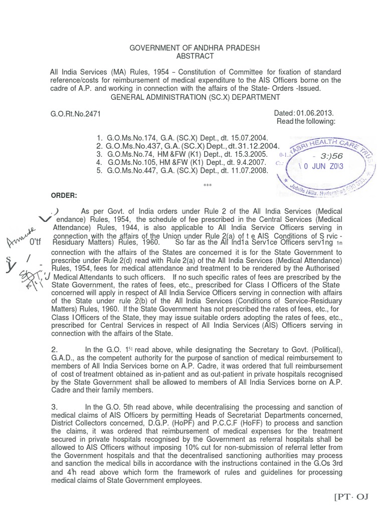 Formation of Committee to Establish Standard Rates for Medical