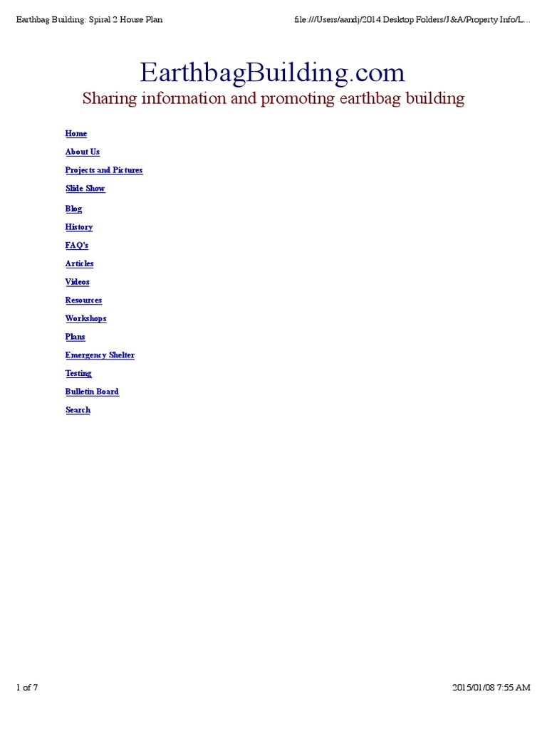 Earthbag Building Spiral 2 House Plan Auto Cad Window