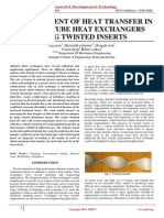 Enhancement of Heat Transfer in Tube-In-tube Heat Exchangers Using Twisted Inserts