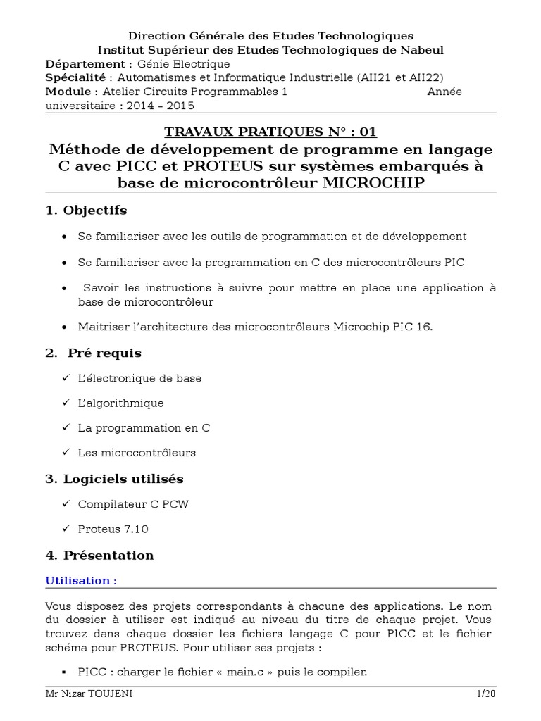 Programmation C pour Microcontrôleurs PIC | PDF | Microcontrôleur | C ...