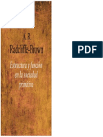 Estructura y Funcion en La Sociedad Primitiva R Radcliffe Brown 