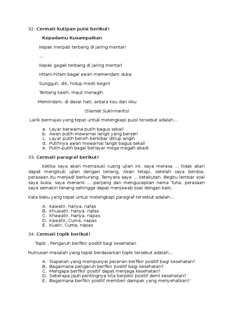 Cermati Kutipan Puisi Berikutbi Pdf