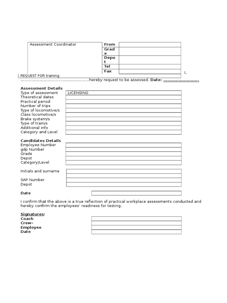 Request To Take The Assessment – TNVVFF