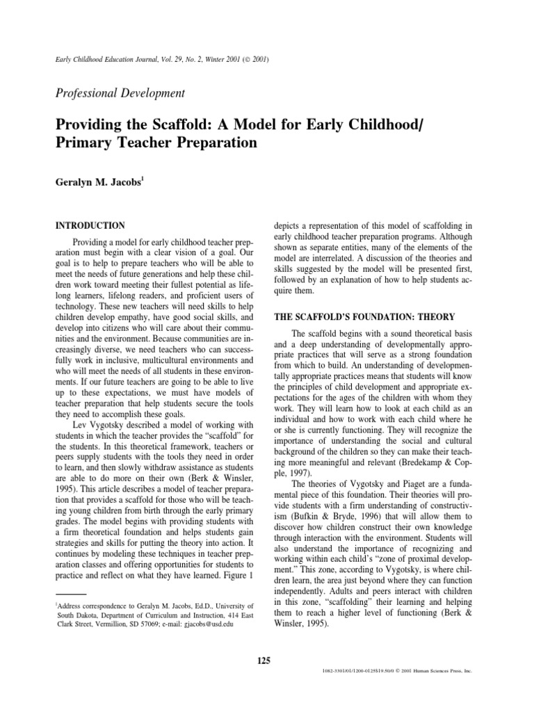 Scaffold Early Childhood Education Teachers