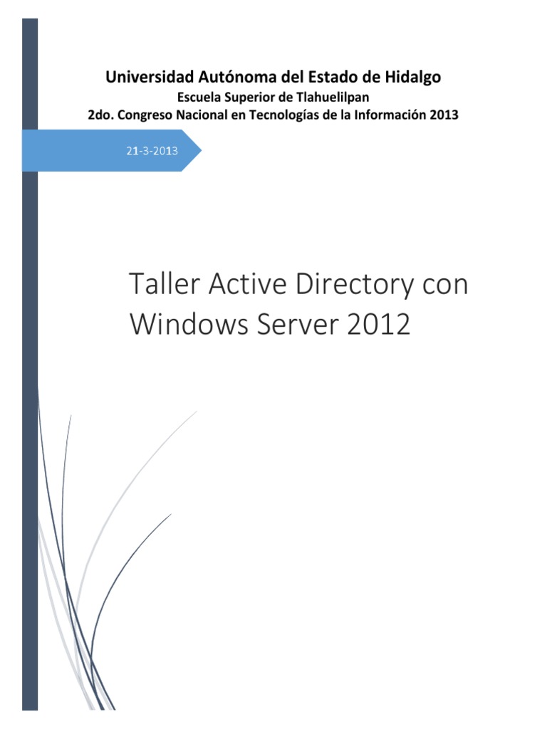 Taller Active Directory en Windows Server 2012 | PDF | Directorio ...