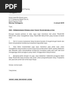 Surat Alih Tiang Telekom