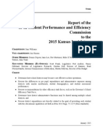 Report of The K-12 Student Performance and Efficiency Commission To The 2015 Kansas Legislature