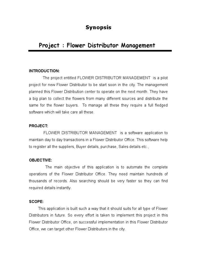 Flower Distributor Software System | PDF | Microsoft Access | Microsoft ...