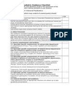 Paediatric Guidance Checklist: Specialty: Level 3 General Paediatrics