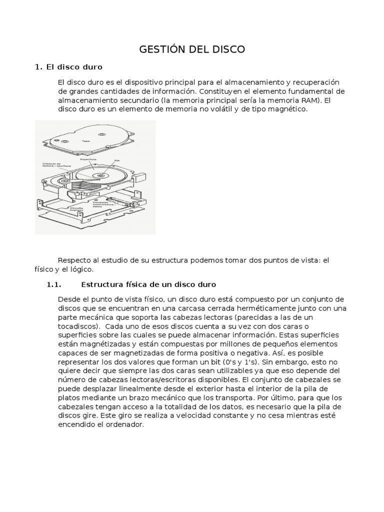 Estructura y gestión del disco duro | PDF | Archivo de computadora ...