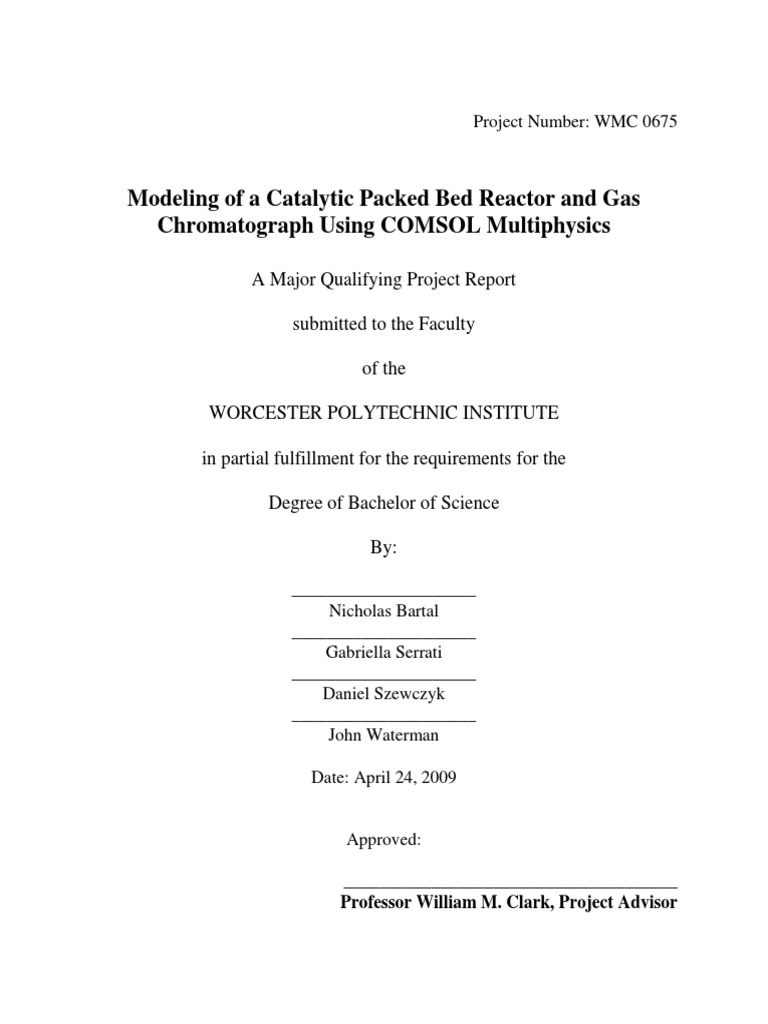 Comsol Modiling Of Catalytic Packed Bed Reactor And Gas Chromatography Catalysis Reaction Rate Comsol Modiling Of Catalytic Packed Bed Reactor And Gas Chromatography Catalysis Reaction Rate
