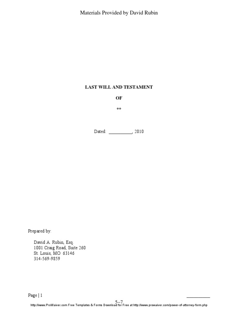 Missouri Last Will and Testament Form | PDF | Executor | Will And Testament for Free Printable Beneficiary Deed Missouri