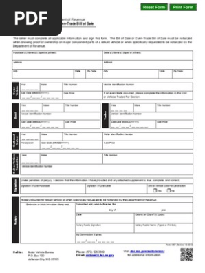 Missouri Bill of Sale