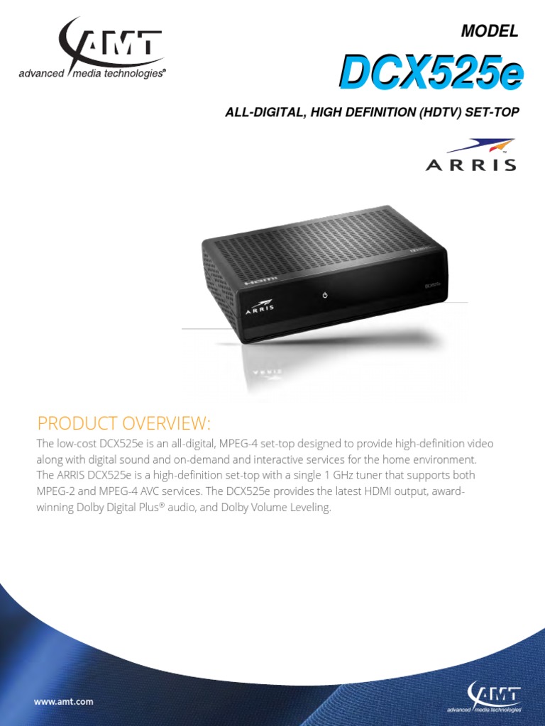 Dcx525e All Digital Hdtv Set Top Amt High Definition Television Hdmi