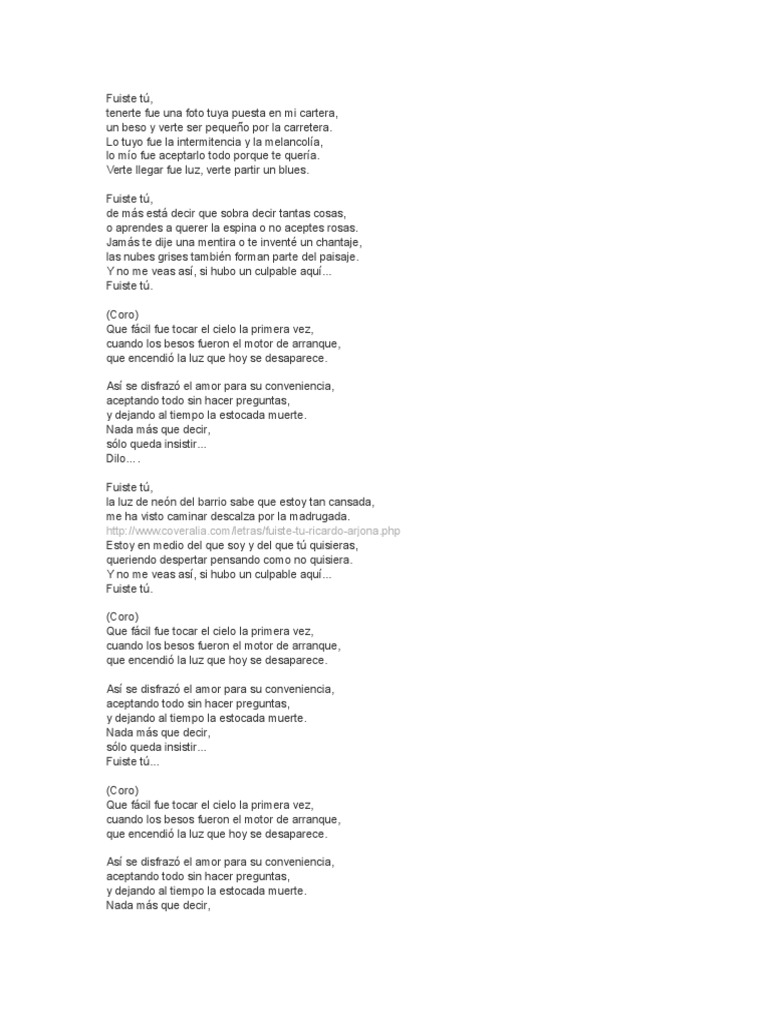 Fuiste Tú | PDF