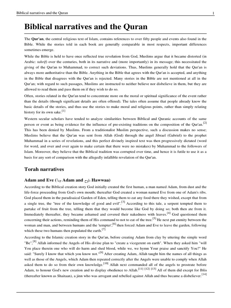 Biblical Narratives in the Quran | PDF | Moses | Jonah