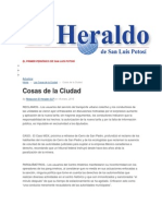 18/01/2015 Columna Cosas de La Ciudad-El Heraldo