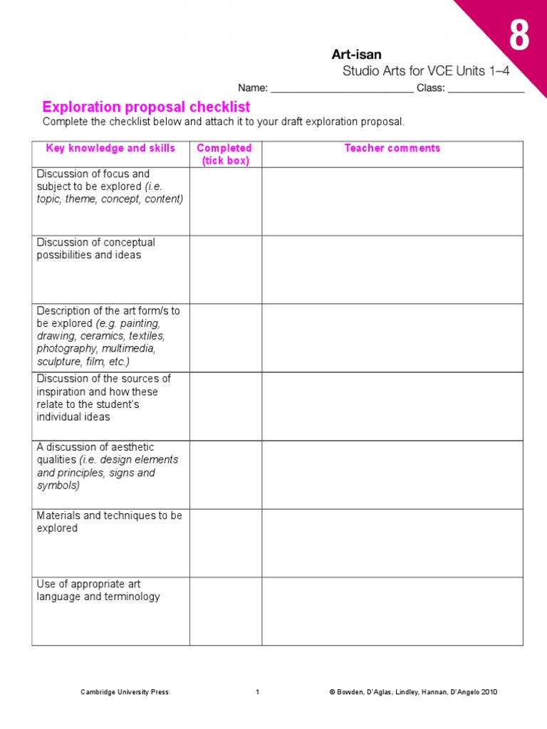 Exploration Propsal Check List | PDF