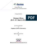 Parmar Hiren (B.E. EC Batch 2014) : Department of Electronics and Communication