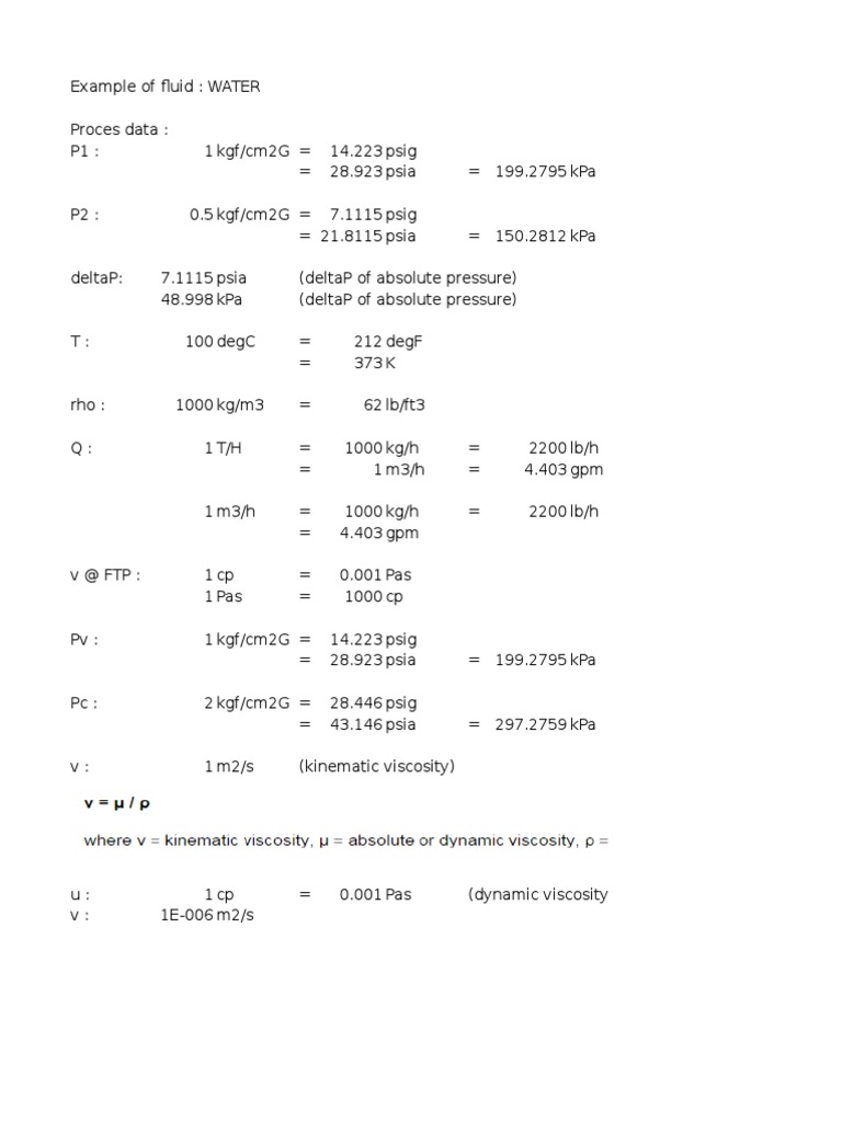 Cv Calculation