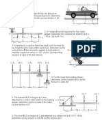 Statics problems reactions and forces