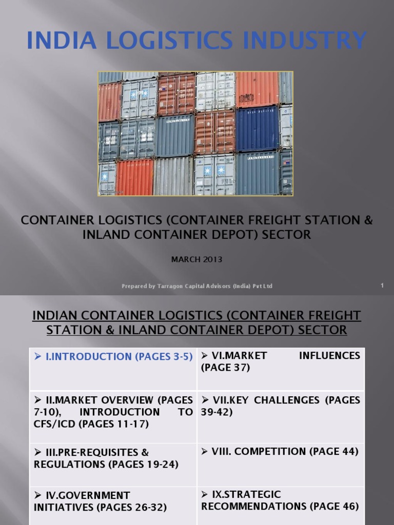 Container Logistics Sector - Tarragon Capital Advisors | PDF ...