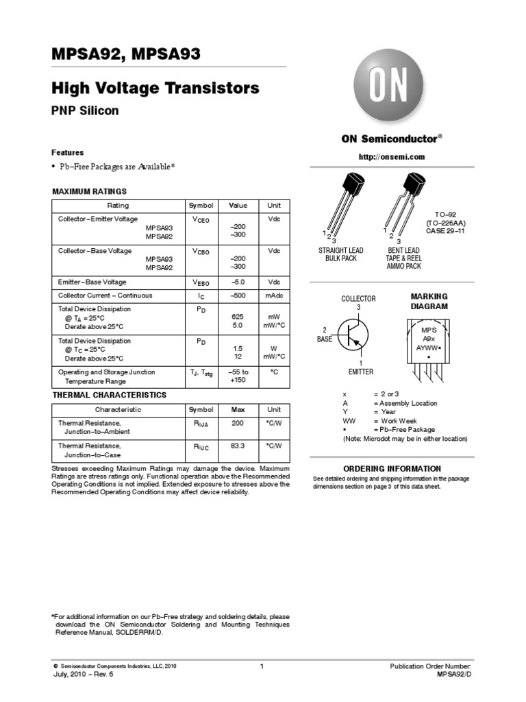 MPSA92-D | Electrical Components | Manufactured Goods