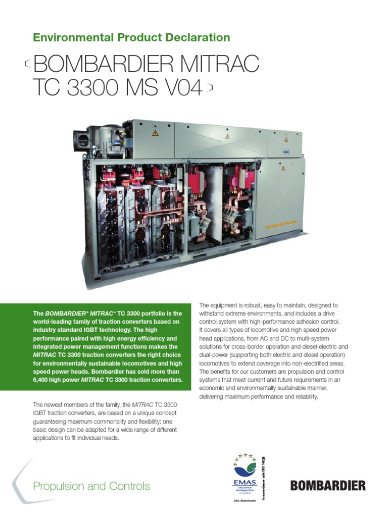 Bombardier Transportation EPD MITRAC TC 3300 | PDF | Life Cycle ...