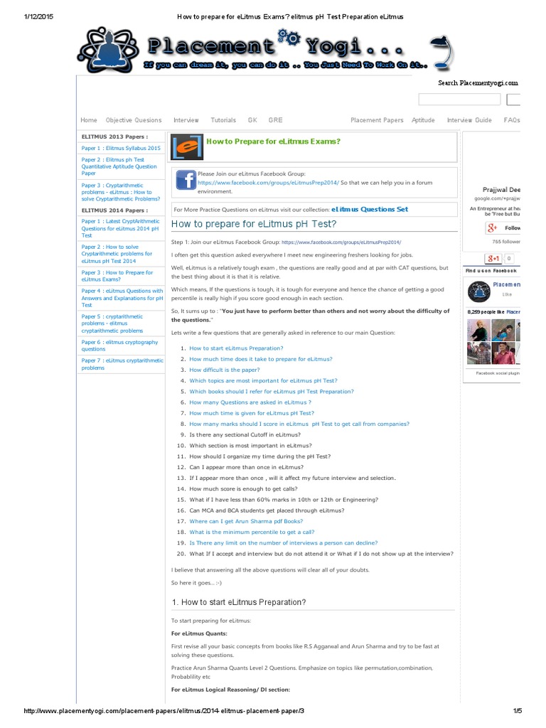 How To Prepare For ELitmus Exams Elitmus PH Test Preparation ELitmus