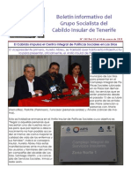 Boletín del Grupo Socialista del Cabildo de Tenerife 109. 12 - 18 de enero 2015