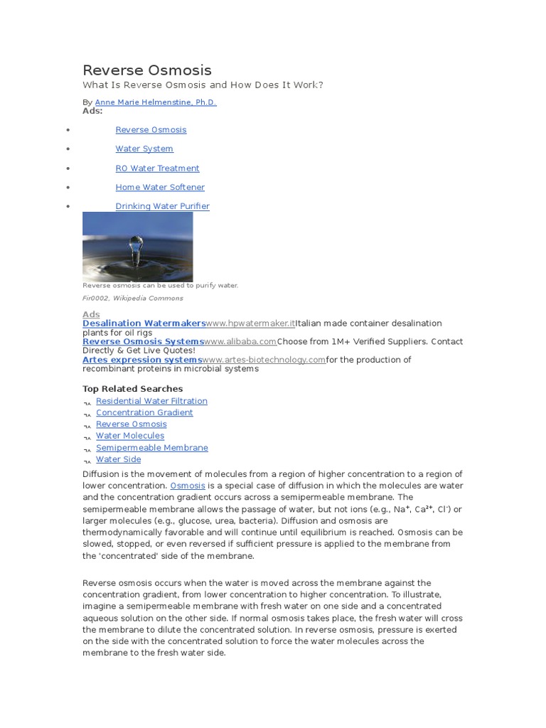 Understanding Reverse Osmosis Process | PDF
