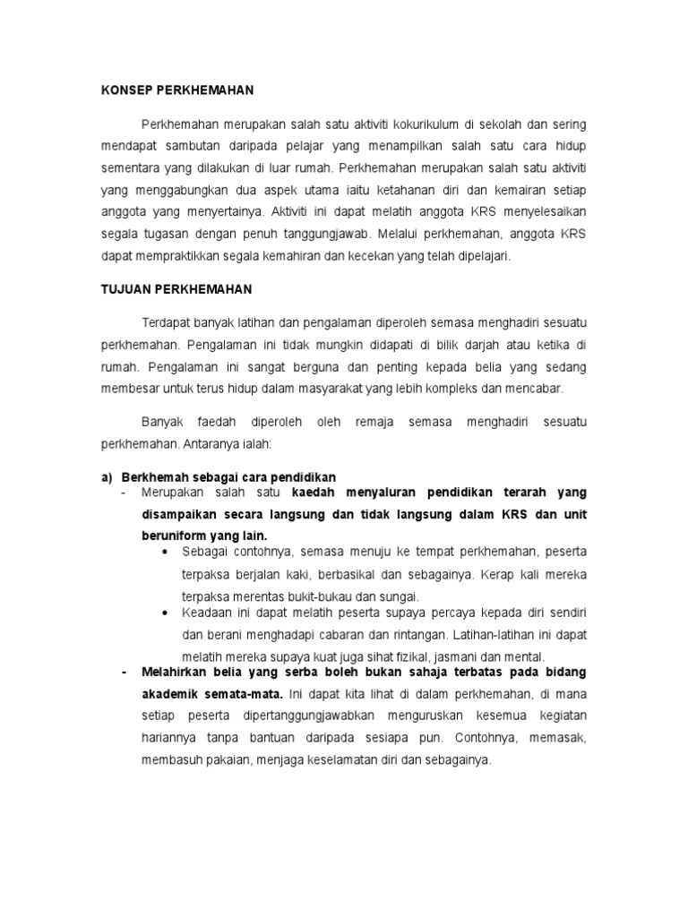 Konsep Dan Tujuan Perkhemahan Pdf