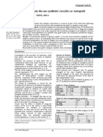 Cranioplasty The Use Synthetic (Acrylic) or Autograft: Ali K. Al - Shalchy Fibms, Mrcs