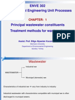 Principal Wastewater Constituents & Treatment Methods