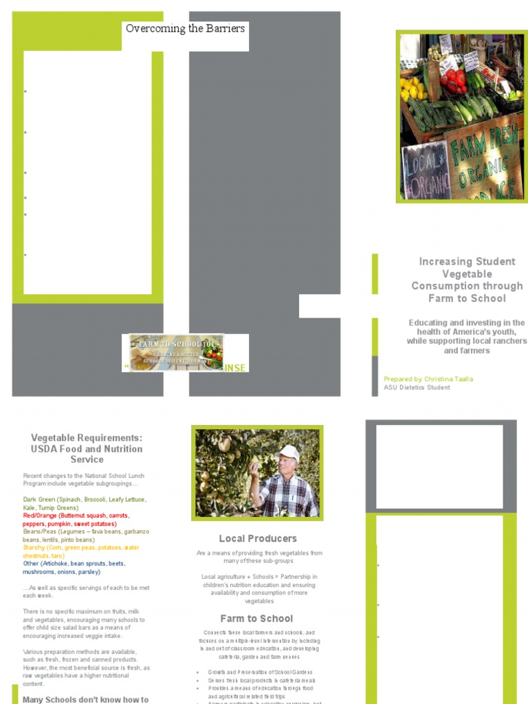 brochure vegetable subgroups and fts Vegetables School Meal