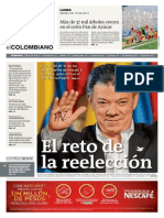 2014.06.16 El Colombiano Santos Reelecto