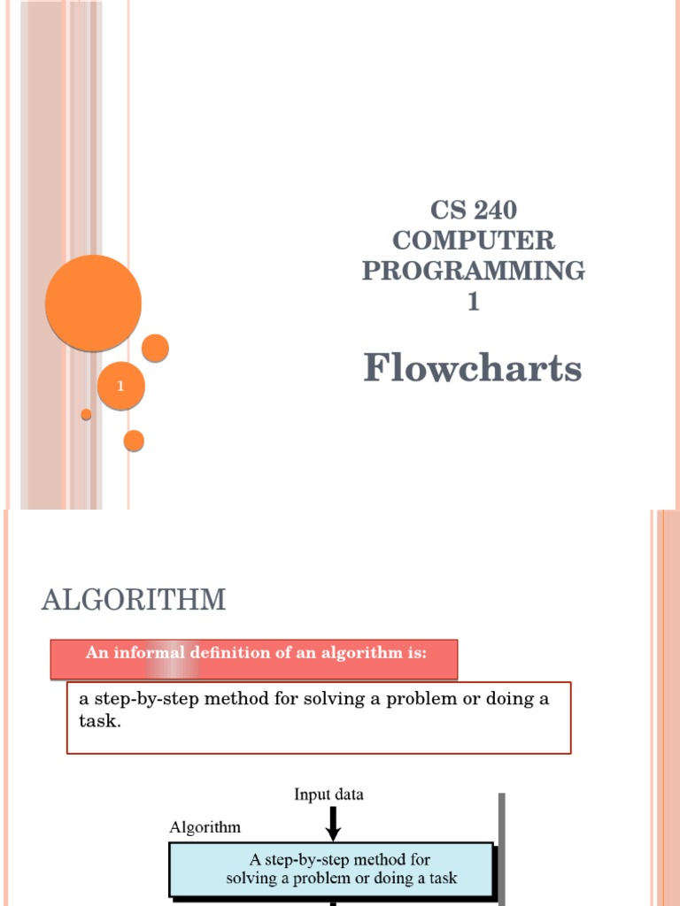 Flowcharts: CS 240 Computer Programming 1 | PDF | Algorithms | Applied ...