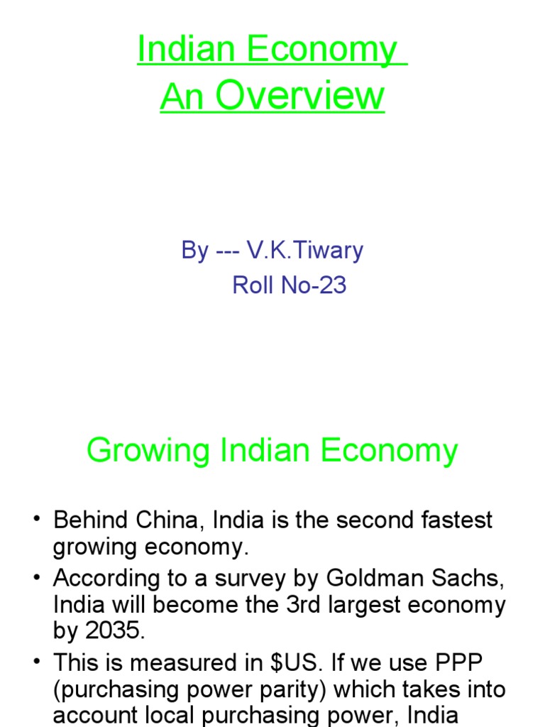 Indian Economy An Overview | PDF | Economy Of India | Inflation