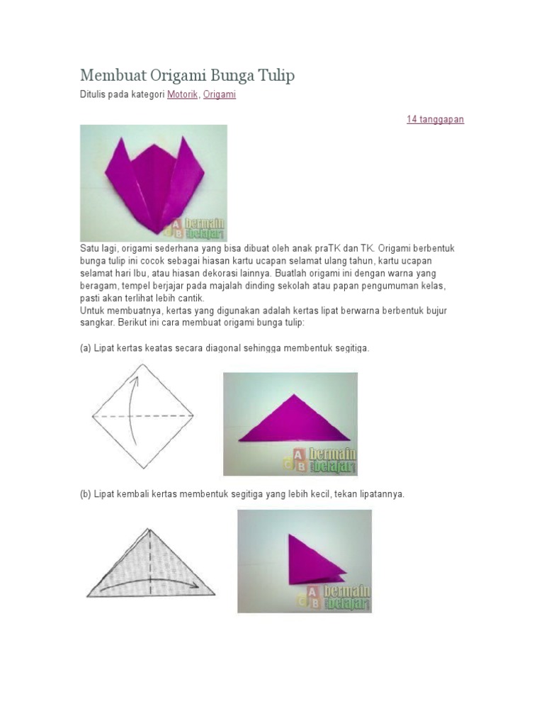Membuat Origami Bunga Tulip Docx